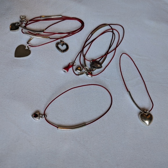 10pc red hearts valentine charm bracelet set - Picture 4 of 6